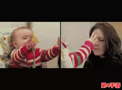 母亲开始慢迎迎合小心孩子，感受到育儿的压力与乐趣交织的微妙心态